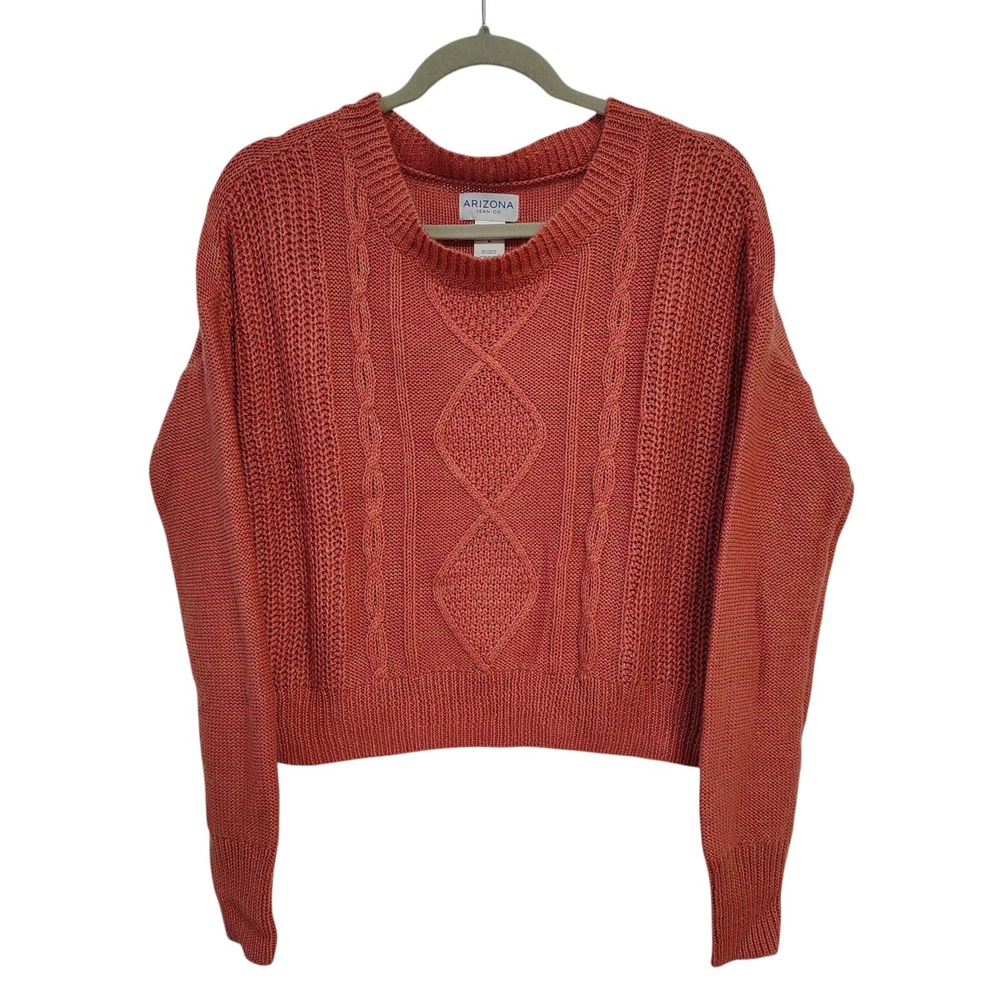 Arizona Jean Company Women's Cable Knit Sweater - Coral